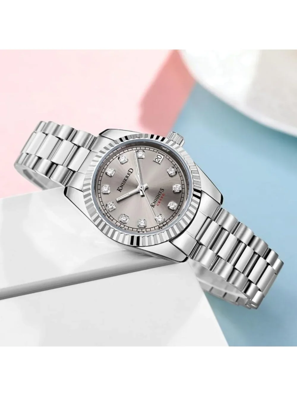 Elegant Women's Classic Dress Watch with Crystal Accents - Timeless Style